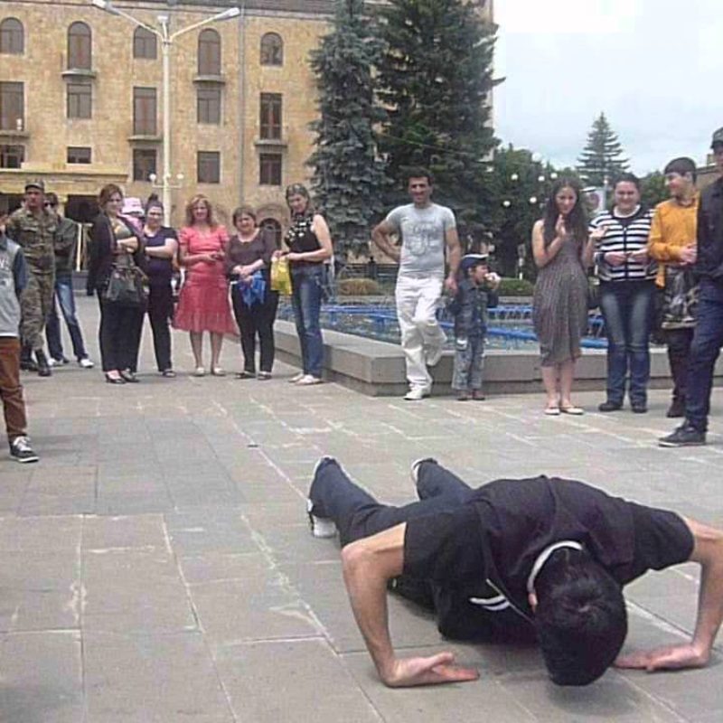 World record for push-ups with claps, hands back a minute 41 times.
